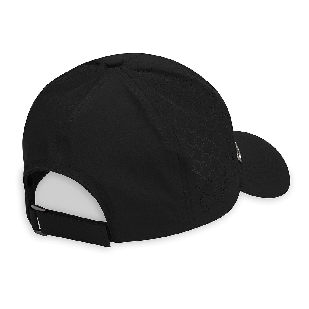Women's Baseball Cap - Classic Womens Ball Cap with Breathable Sol Design to Keep Cool in Summer, Cute Baseball Caps for Women with Ponytail Holder & Premade Bill for Built-In SPF, Black