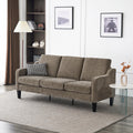 Brown 71" Small Sofa Mid Century Modern Couches 3 Seater Comfy Couch Upholstered Soft Chenille Floor Couch for Bedroom, Apartment, Office