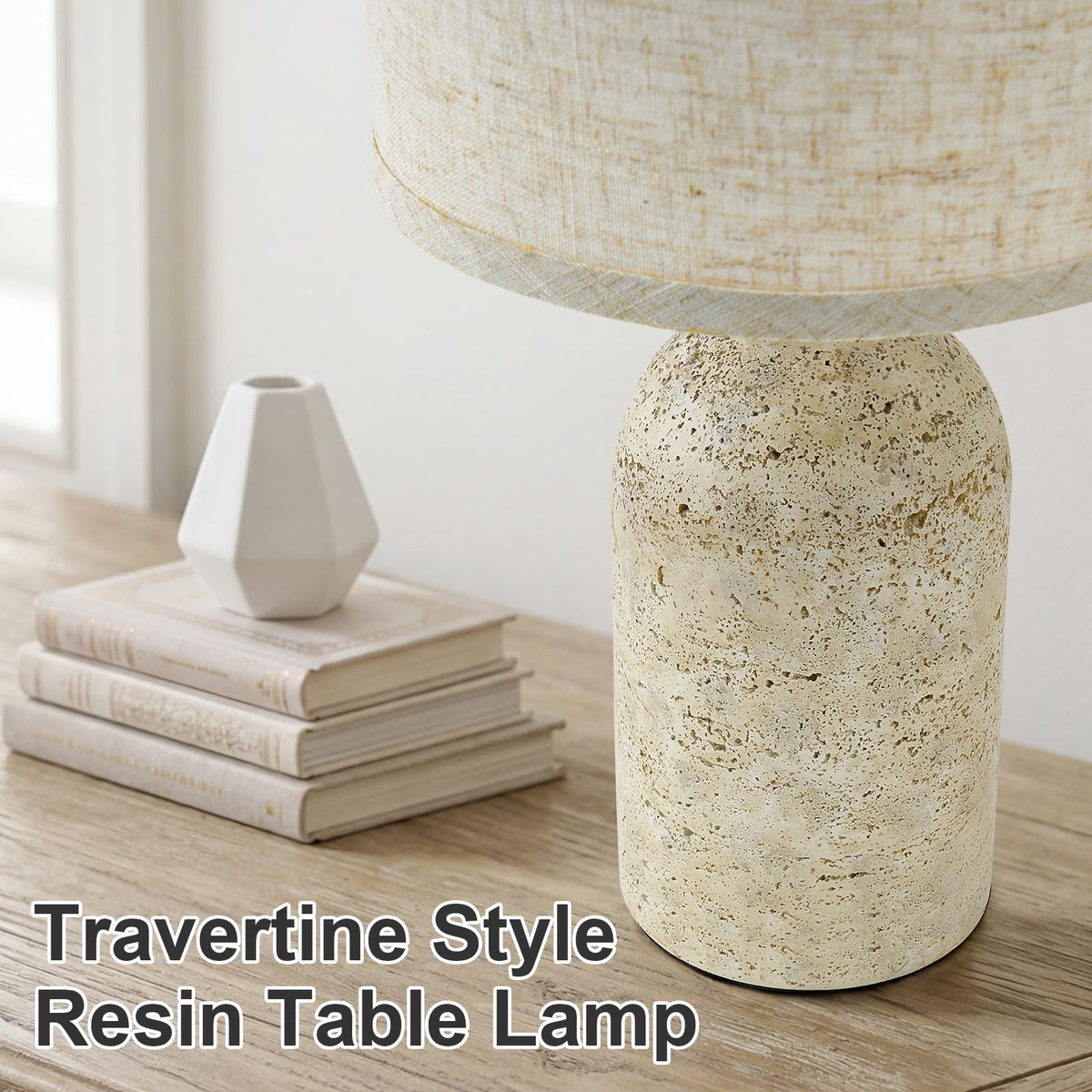 Table Lamps Set of 2, Resin Bedside Lamps for Living Room Bedroom