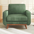 38.5" Accent Chair Green, Comfy Corduroy Single Sofa Seat with Spring Cushion, Upholstered Armchair with Deep Seat, Reading Chair for Adults, Modern Sofa for Living Room, Bedroom