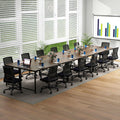 60" Conference Desk Set of 6, Modern Boardroom Desk with Storage Bag, Headphone Hook, Sturdy Metal Frame, Rectangular Seminar Table with Charging Station