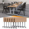 Conference Room Tables White,Folding Rectangular Flip Top Conference Table with Wheels for Large Meeting Seminar Home Office Classr (4, Little Oak, 47.2 * 15.7in)