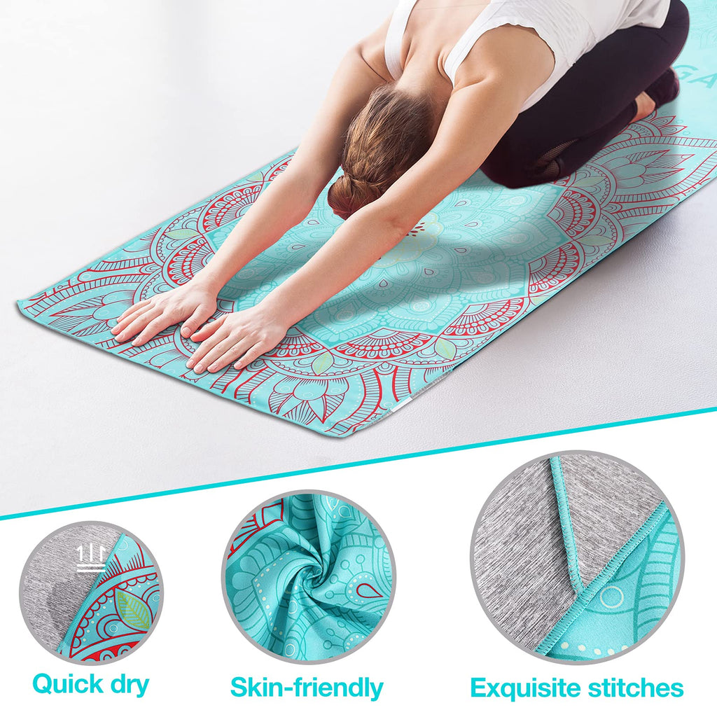 Yoga Towel, Non-Slip Hot Yoga Mat, 74.4 x 27.4 in