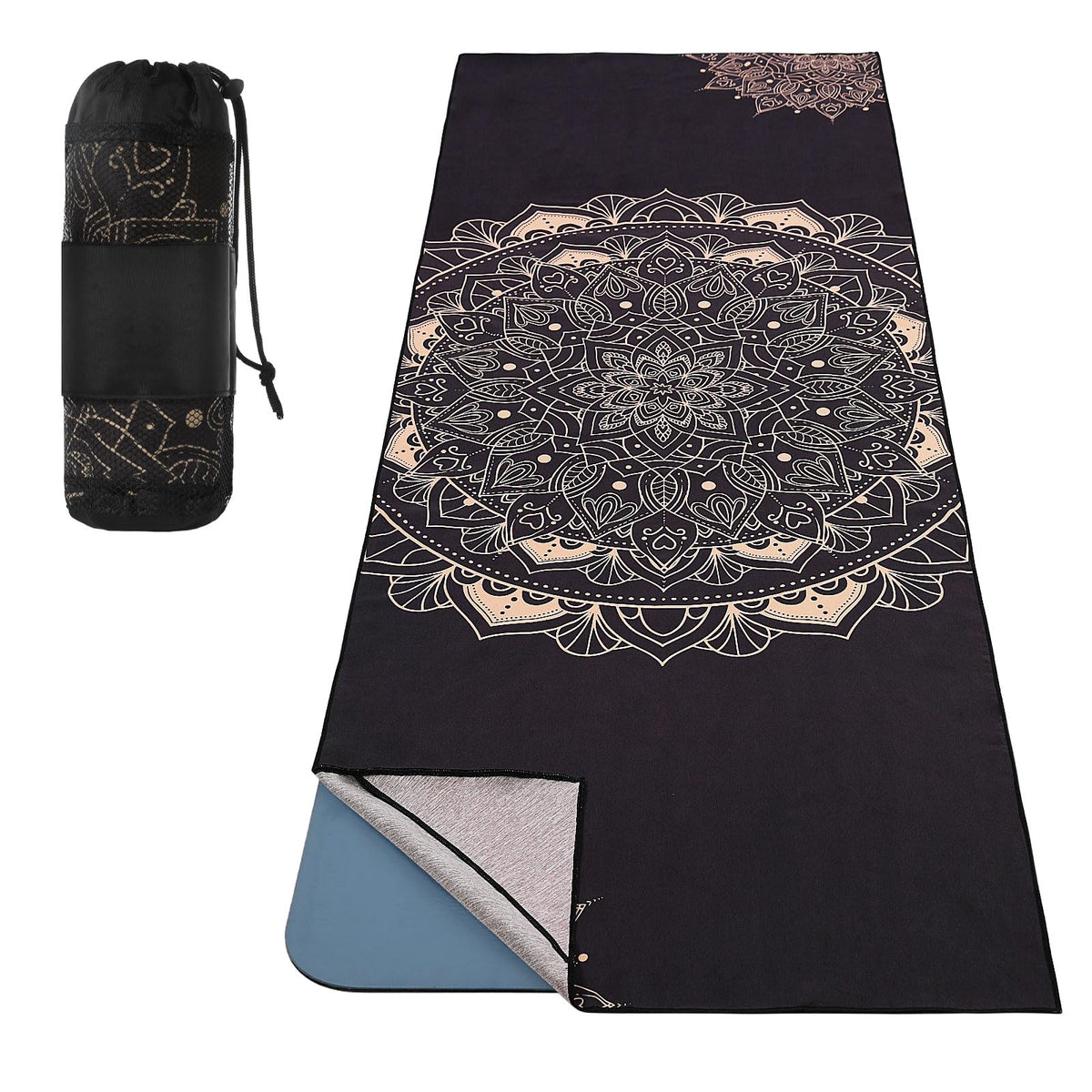 Yoga Towel, Non-Slip Quick-Dry Mat Towel, 74.4 x 27.4 in, Lotus