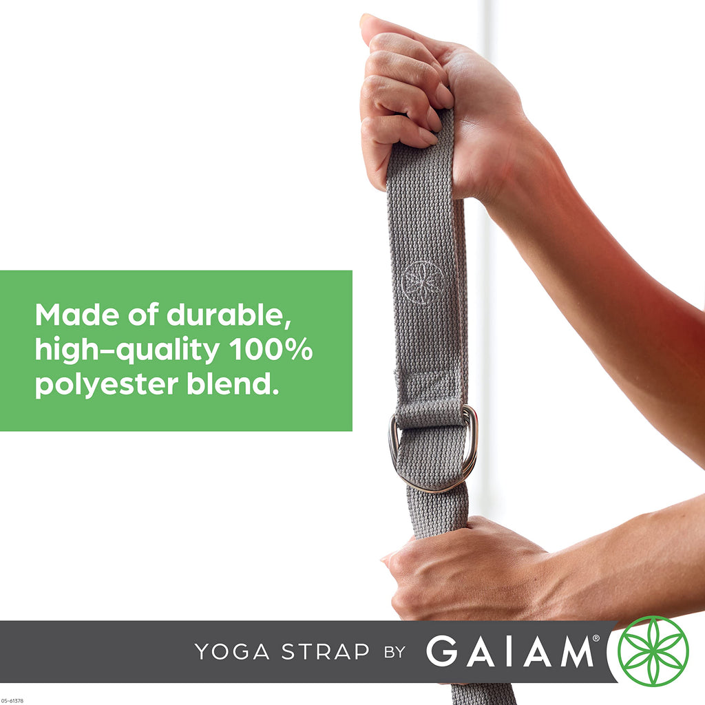 Yoga Strap (6ft) Stretch Band with Adjustable Metal D-Ring Buckle Loop | Exercise & Fitness Stretching for Yoga, Pilates, Physical Therapy, Dance, Gym Workouts (Purple)