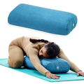 Yoga Bolster Pillow, Supportive Cushion for Restorative Yoga (Teal)