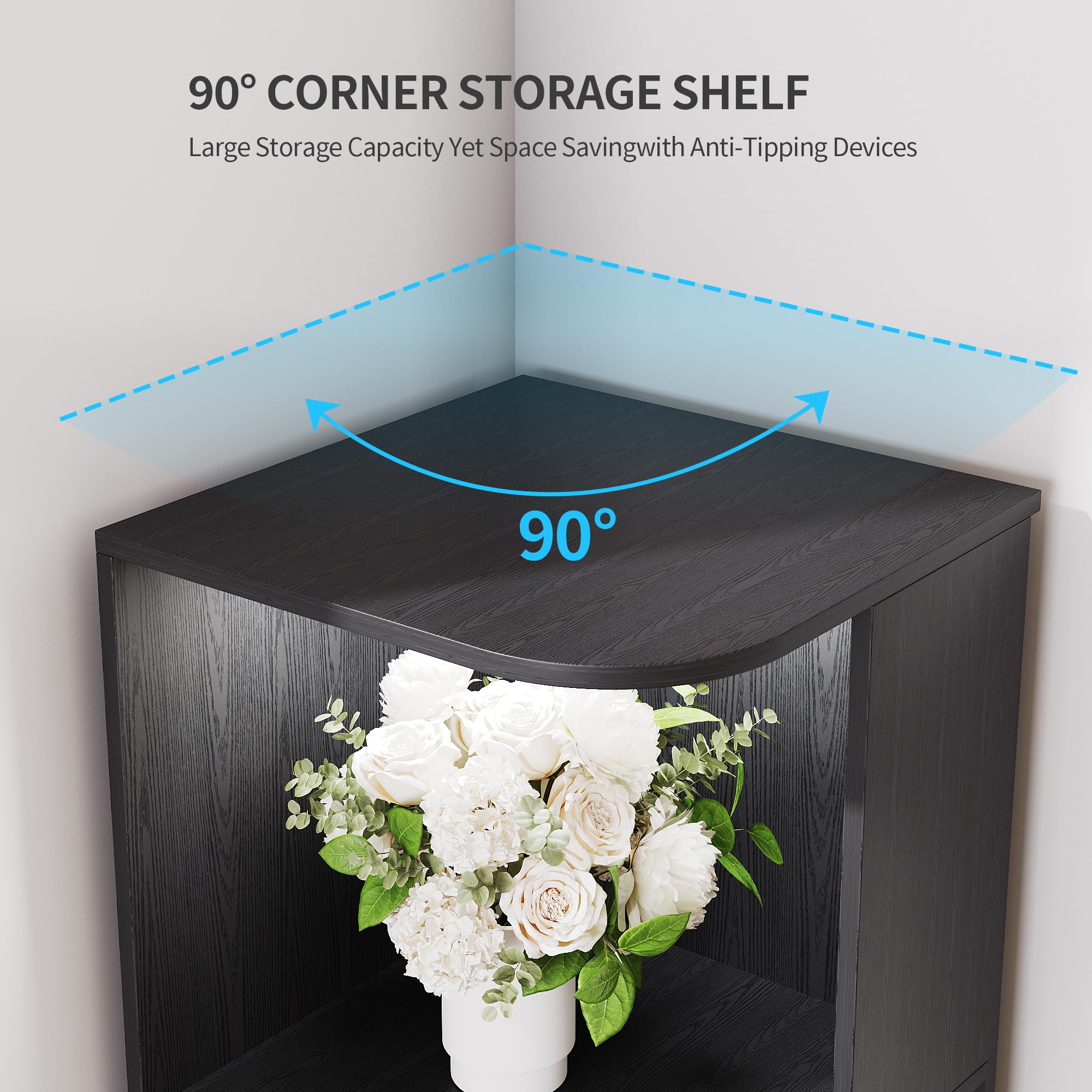 Modular LED Bookshelf with Motion Sensor and USB Charging - Natural Wood