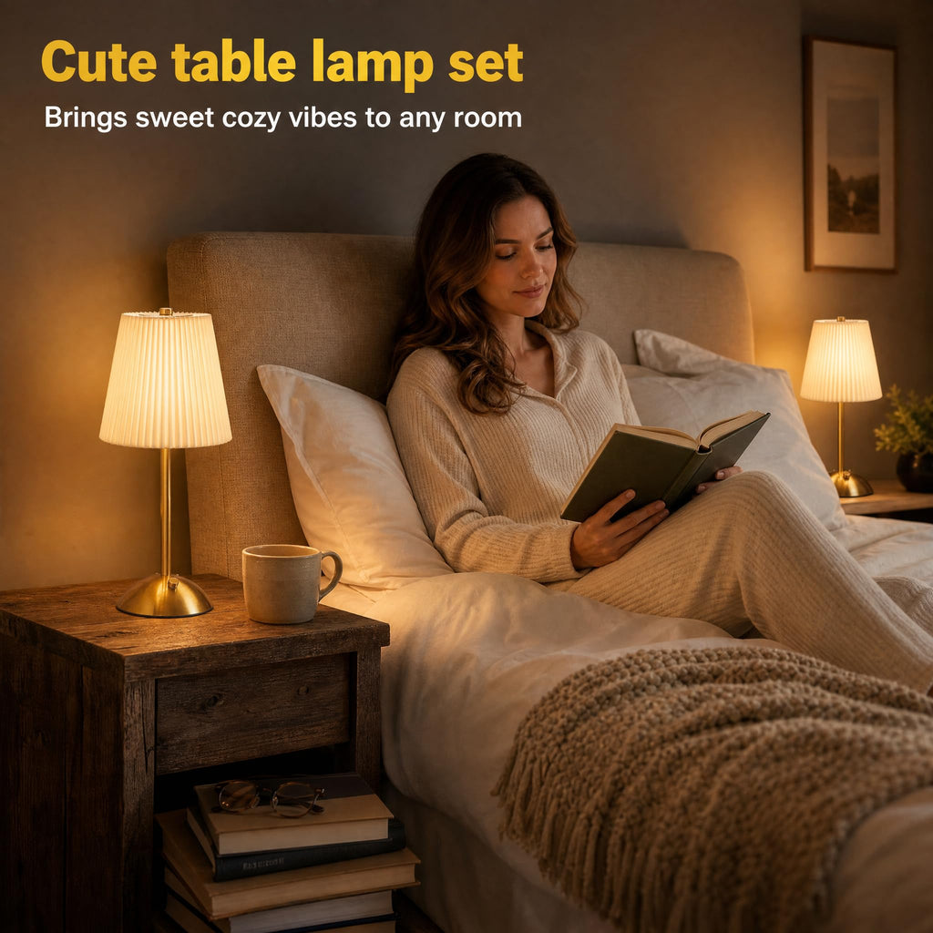 2-Pack Rechargeable Cordless Table Lamp, 3-Color Dimmable LED Touch Light