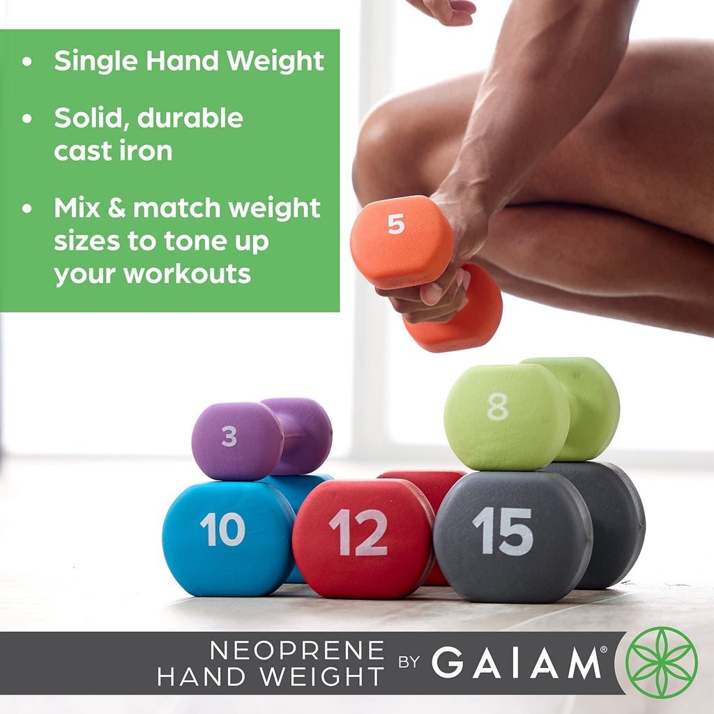 Neoprene Dumbbell Hand Weight, Non-Slip, Sold Singly (8LB Single)
