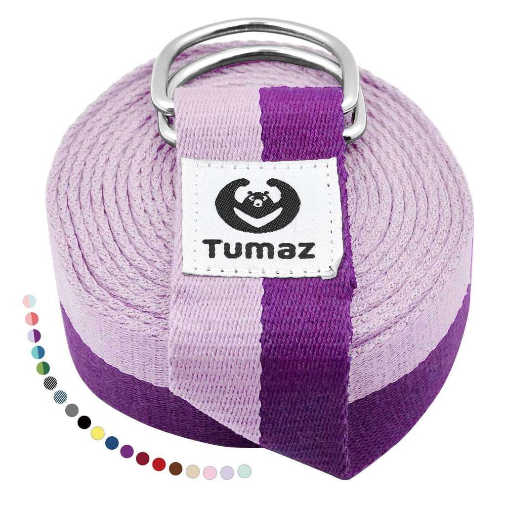 Yoga Strap for Stretching with Adjustable D-Ring, 6/8/10 ft