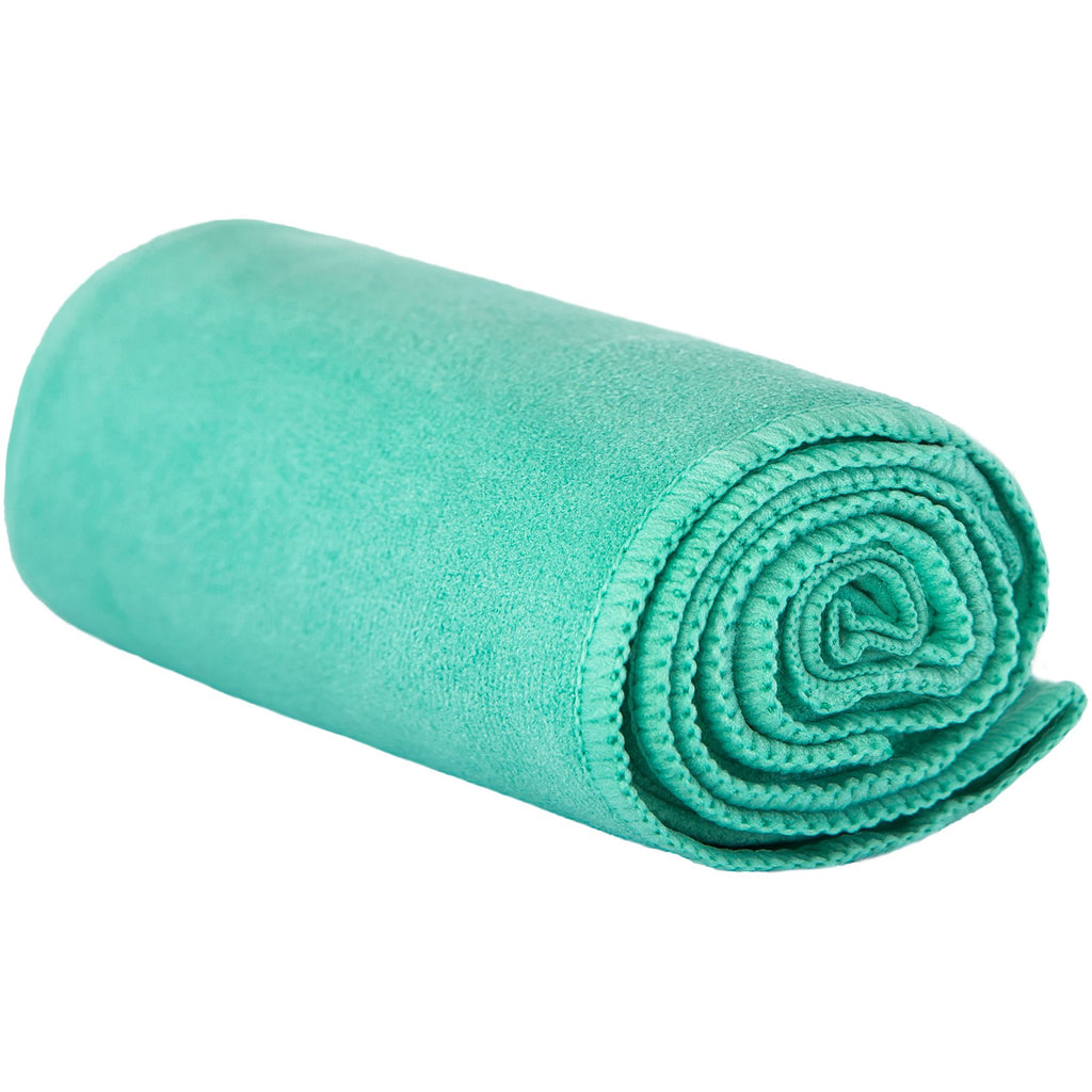 Hot Yoga Towel - Suede - 100% Microfiber, Super Absorbent, Bikram Yoga Towel - Exercise, Fitness, Pilates, and Yoga Gear. Teal 26.5" x 72"