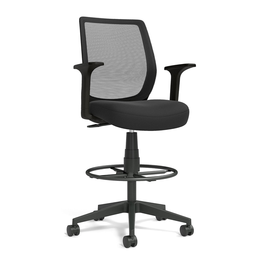 Drafting Stool, Mesh, Ergonomic, Adjustable Height, Swivel, Black