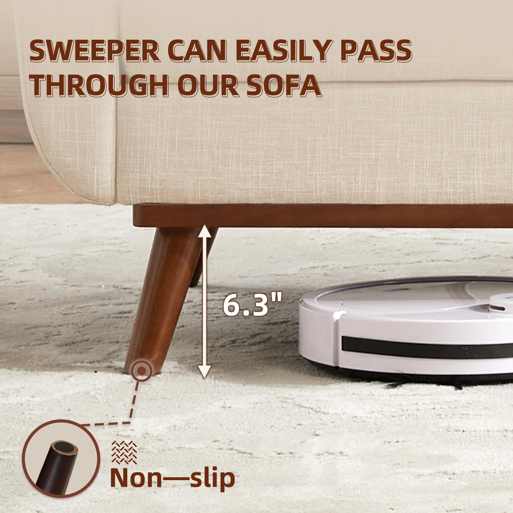 65.2" W Loveseat Sofa, Easy to Install Small Couch for Bedroom Office Apartment, Cream White