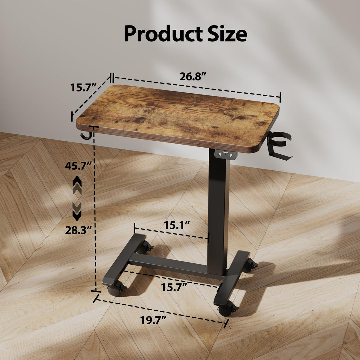 26*16 Inch Height Adjustable Electric Standing Desk, Rustic Brown