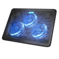 Laptop Cooling Pad, Portable Slim Quiet USB Powered Laptop Notebook Cooler Cooling Pad Stand Chill Mat with 3 Blue LED Fans, Fits 12-17 Inches (Black)