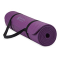 Essentials Thick Yoga Mat Fitness & Exercise Mat with Easy-Cinch Carrier Strap, Purple, 72"L X 24"W X 2/5 Inch Thick, 10mm