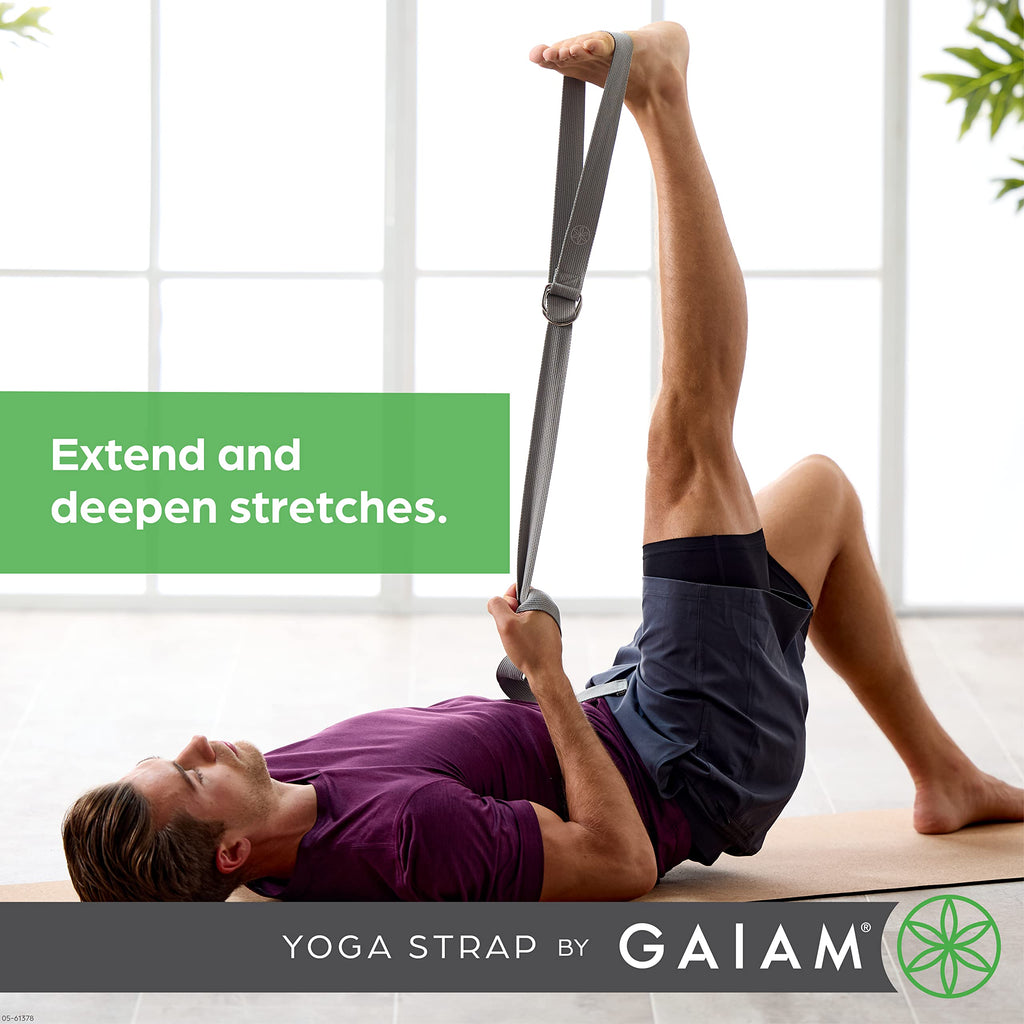 Yoga Strap, 8 ft with Adjustable D-Ring Buckle