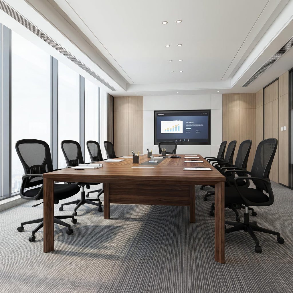 Ergonomic Office Chairs Set of 10, Mesh Conference Room Chairs, Swivel Computer Desk Chair with Wide Seat Cushion, Height Adjustable and Rocking Tilt for Home Office