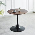 Round Tulip Dining Table, 31.5" Circle Tulip Table with Thickened Tabletop & Metal Pedestal, Mid Century Modern Bistro Table for Kitchen, Small Places, Living Room