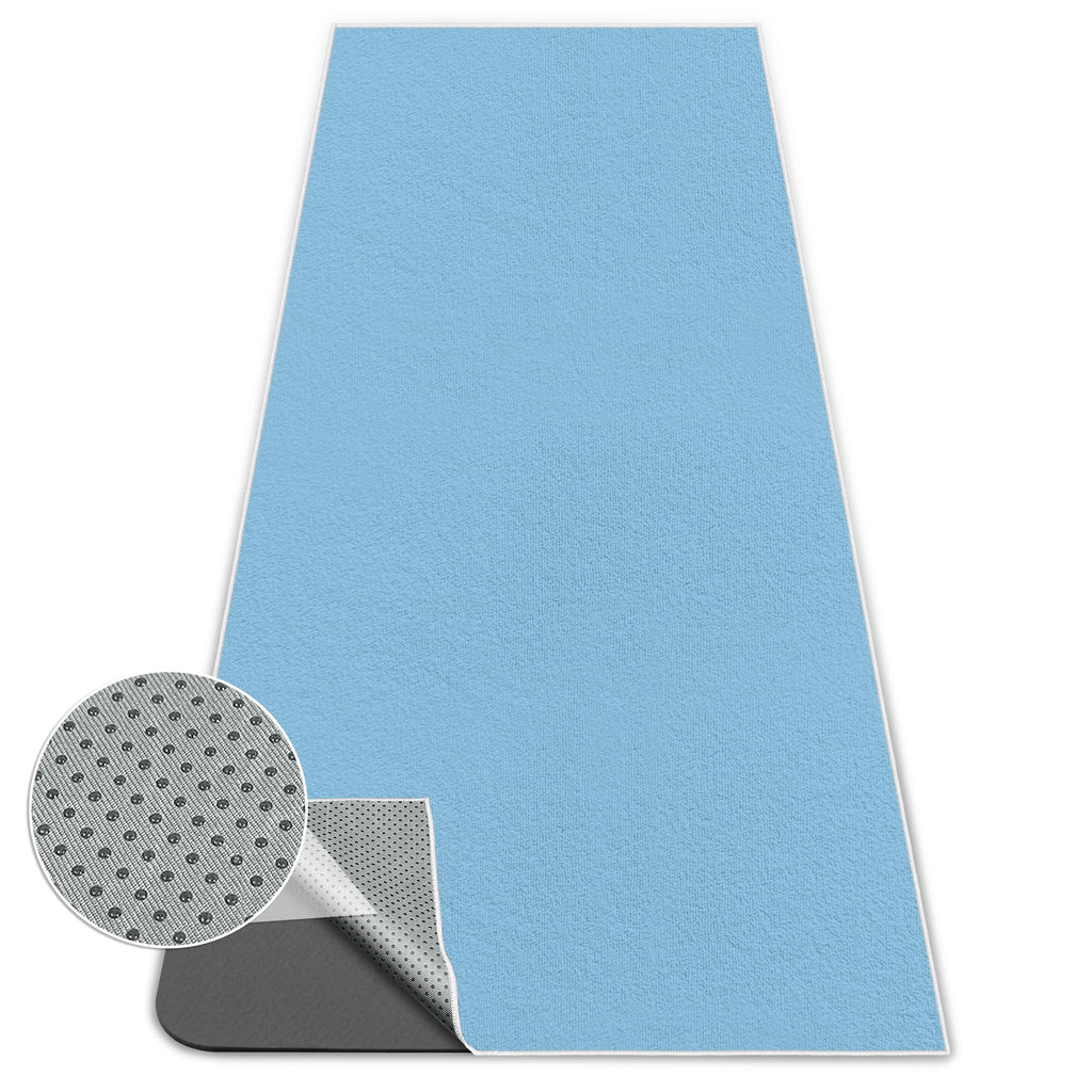 Yoga Towel,Ultra-Absorbent Yoga Mat Towel for Hot Yoga Towel Non Slip,Featuring Ultra-Stylish Prints,Ideal for Workouts,Hot Yoga, Bikram,Pilates Equipment,72 x 27 in, Blue