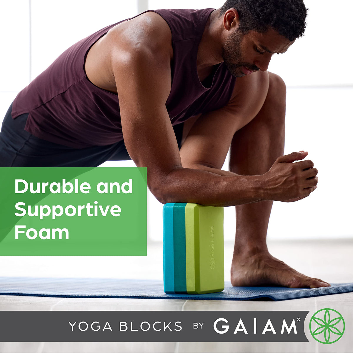 Yoga Block, EVA Foam for Balance & Stretch (1 Block, Lush Teal)