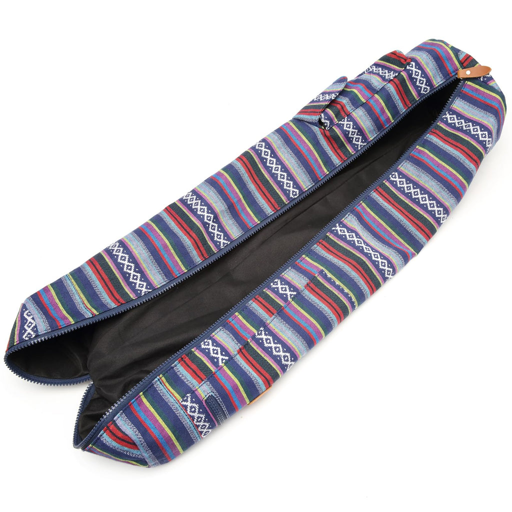 Yoga Mat Bag for Women & Men, Full-Zip Canvas Pilates Bag with Pockets