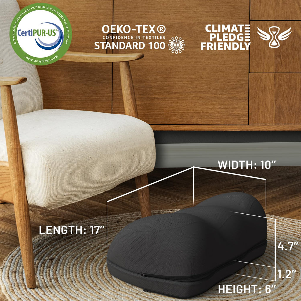 Comfort Adjustable Cloud Foot Rest for Under Desk at Work with Pressure Point Nodes - Comfortable Memory Foam Office Foot Stool & Desk Pillow, Gaming & Home Accessories