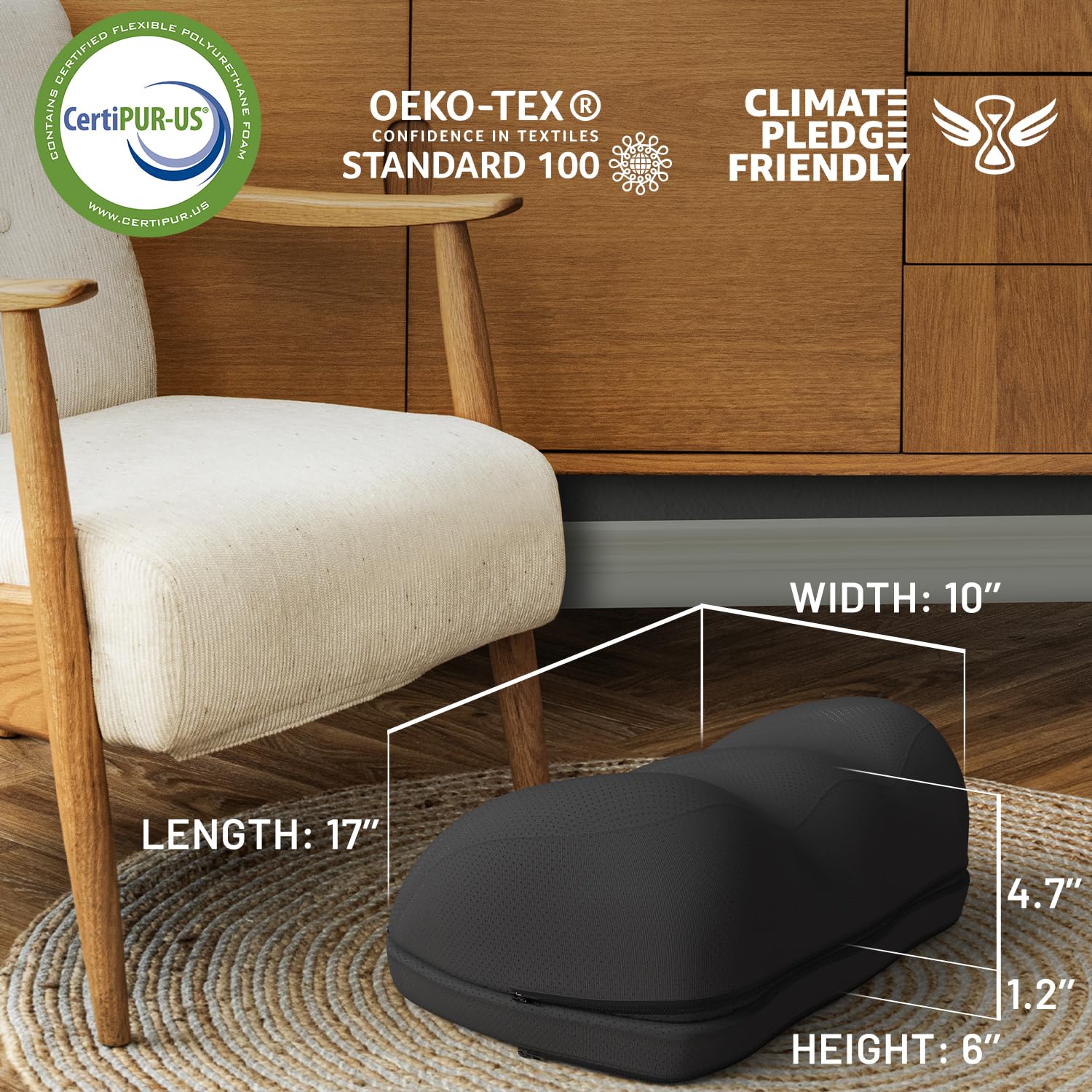 Comfort Adjustable Cloud Foot Rest for Under Desk at Work with Pressure Point Nodes - Comfortable Memory Foam Office Foot Stool & Desk Pillow, Gaming & Home Accessories