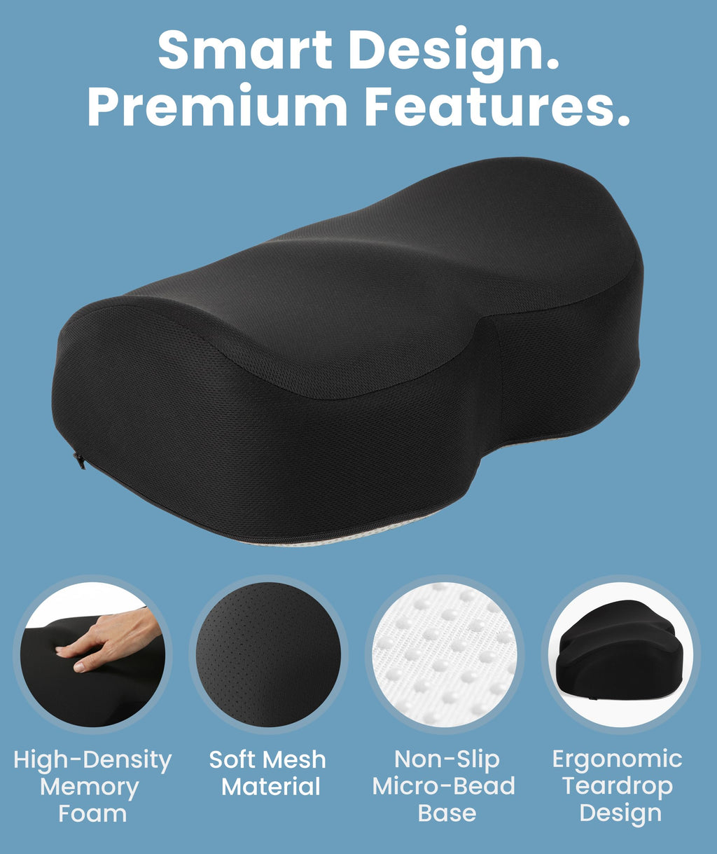 Foot Rest for Under Desk at Work - Memory Foam Office Foot Stool & Under Desk Footrest Leg Elevation Pillow for Gaming & Home Office, Supports Posture