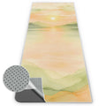 Yoga Mat Towel, Hot Yoga Towel High-Definition Pattern, Machine Washable with Ultra-Absorbent Yoga Towels for Hot Yoga Non Slip for Fitness, Exercise, Pilates, 72 x 27 in, Green Sunset
