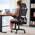Office Chair Ergonomic Desk Chair, 330 LBS Home Mesh Office Desk Chairs with Wheels, Comfortable Gaming Chairs (Black)