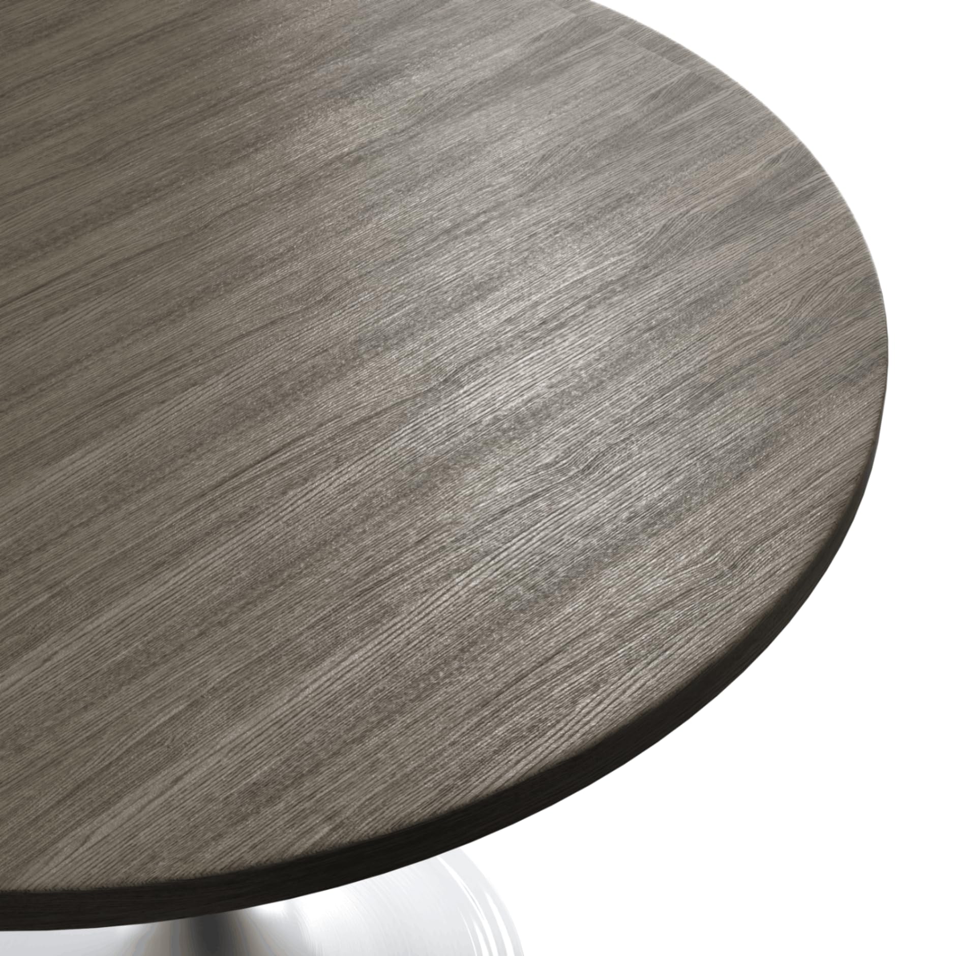 Verve Mid-Century Modern 36 Inch Round Dining Table, MDF Wood Tabletop with White Steel Pedestal Base, Contemporary Kitchen & Dining Room Table, for Small Spaces (Dark Maple)