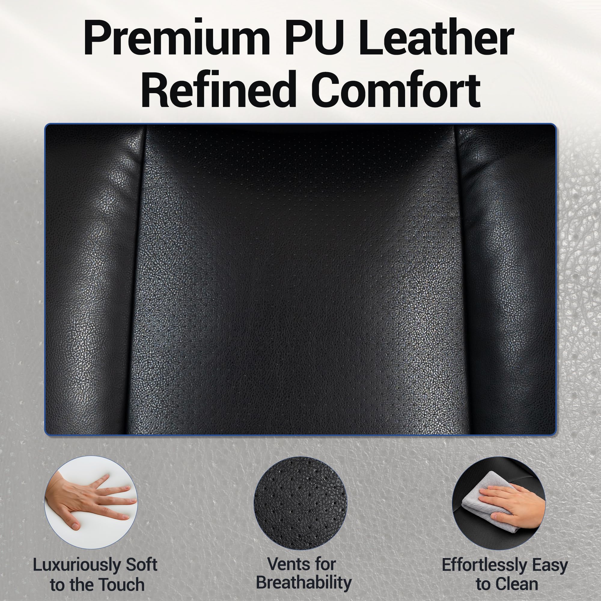 Electric Office Chair with USB Charging, 420lbs PU Leather Power Executive Recliner w/Footrest, High Back Ergonomic PC Chair for Home Office Gaming Boss Room, Black