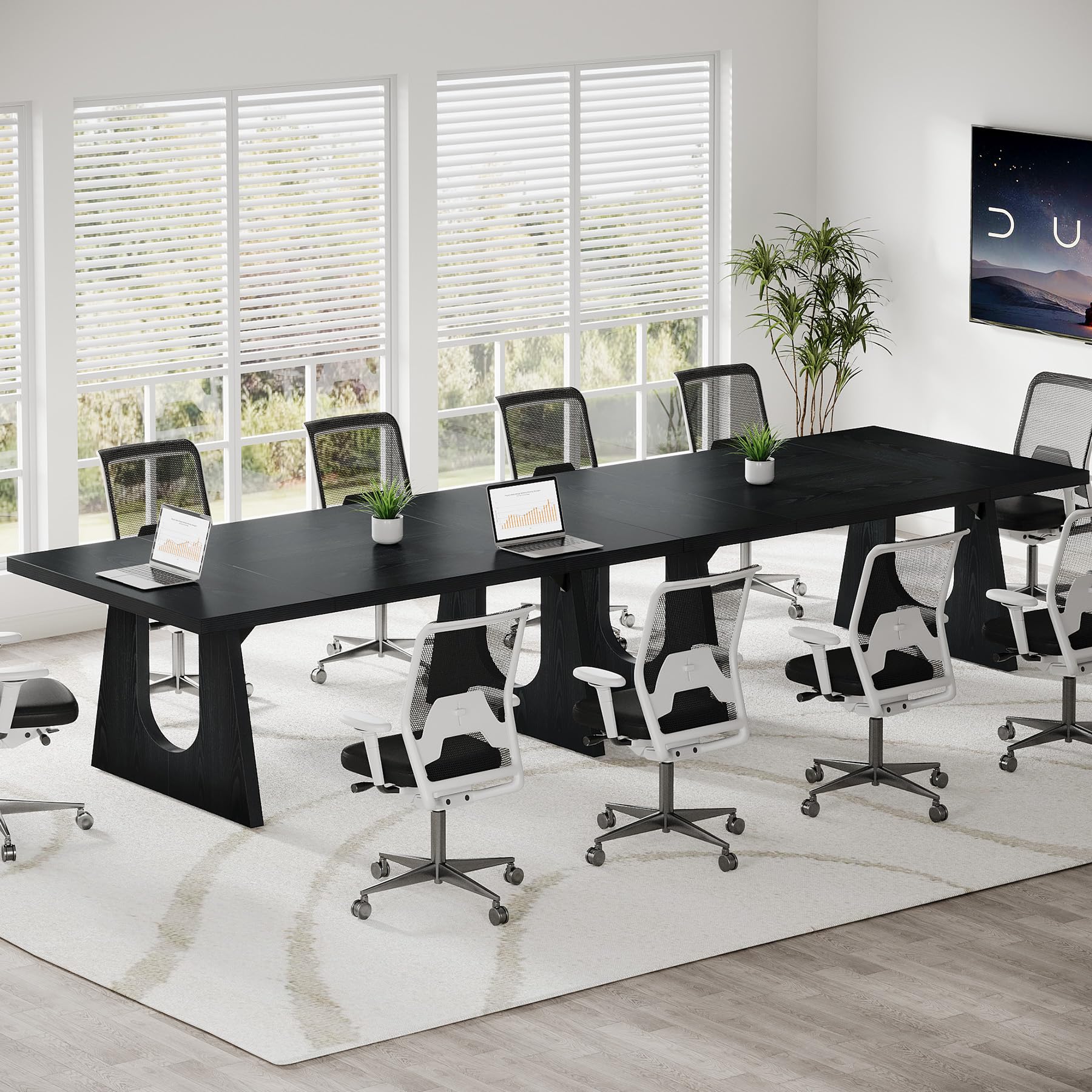 70.86" Rectangular Conference Table for 6-8 (Black)