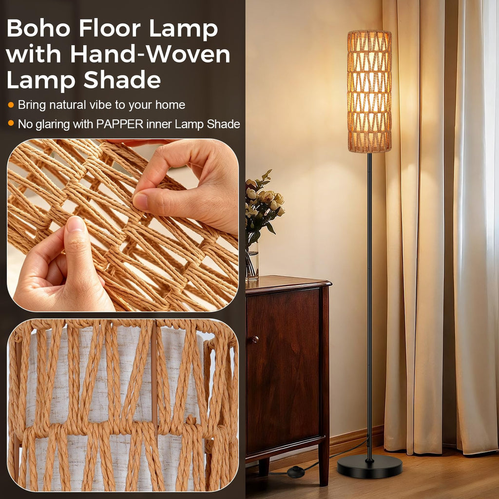 Floor Lamp for Living Room with Smart RGB Bulb, Black Standing Lamp with Remote, Color Changing Tall Lamps with Music Sync for Bedroom (1-Black)