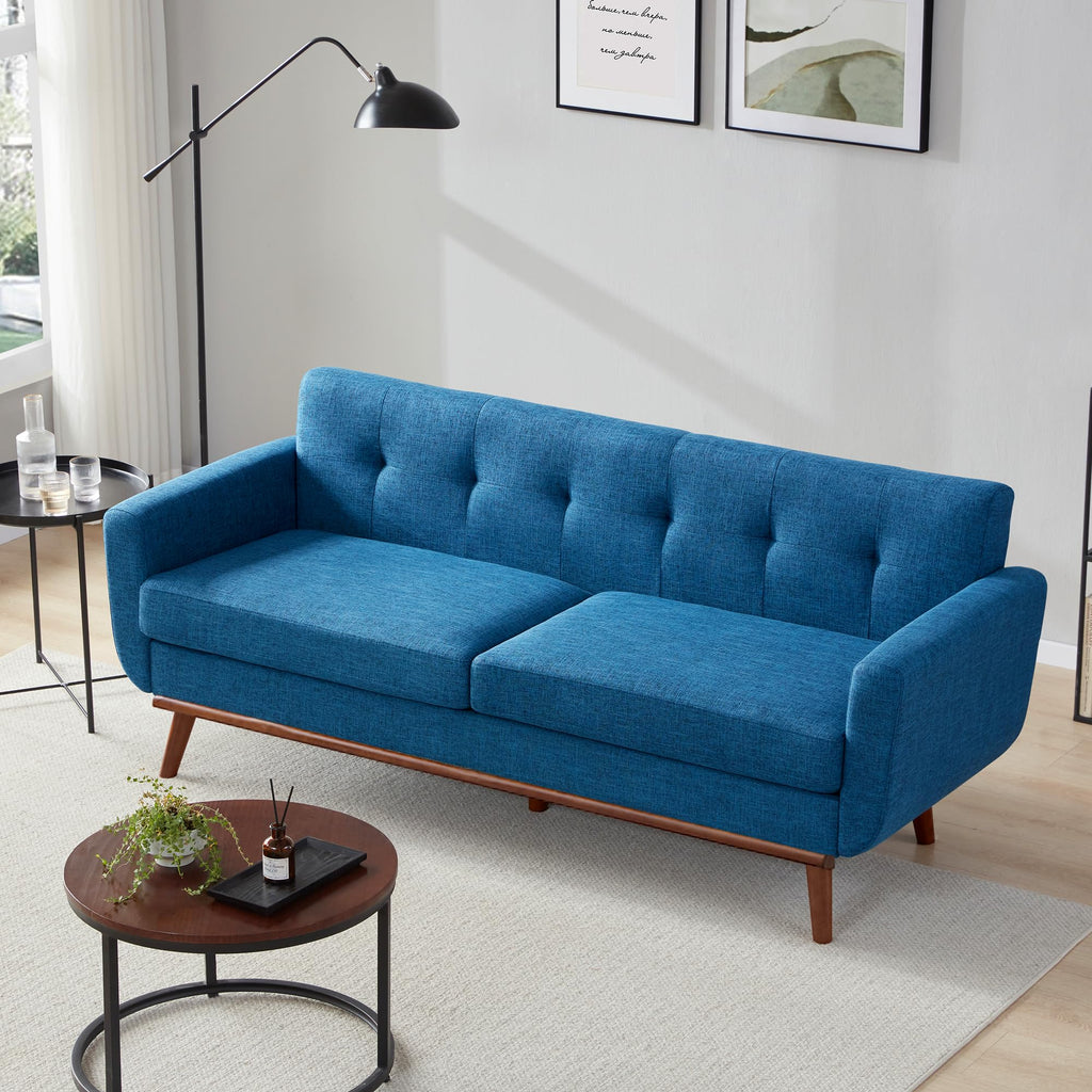 77.2" W Loveseat Sofa, Solid & Easy to Install Small Couch for Bedroom Office Apartment, Blue