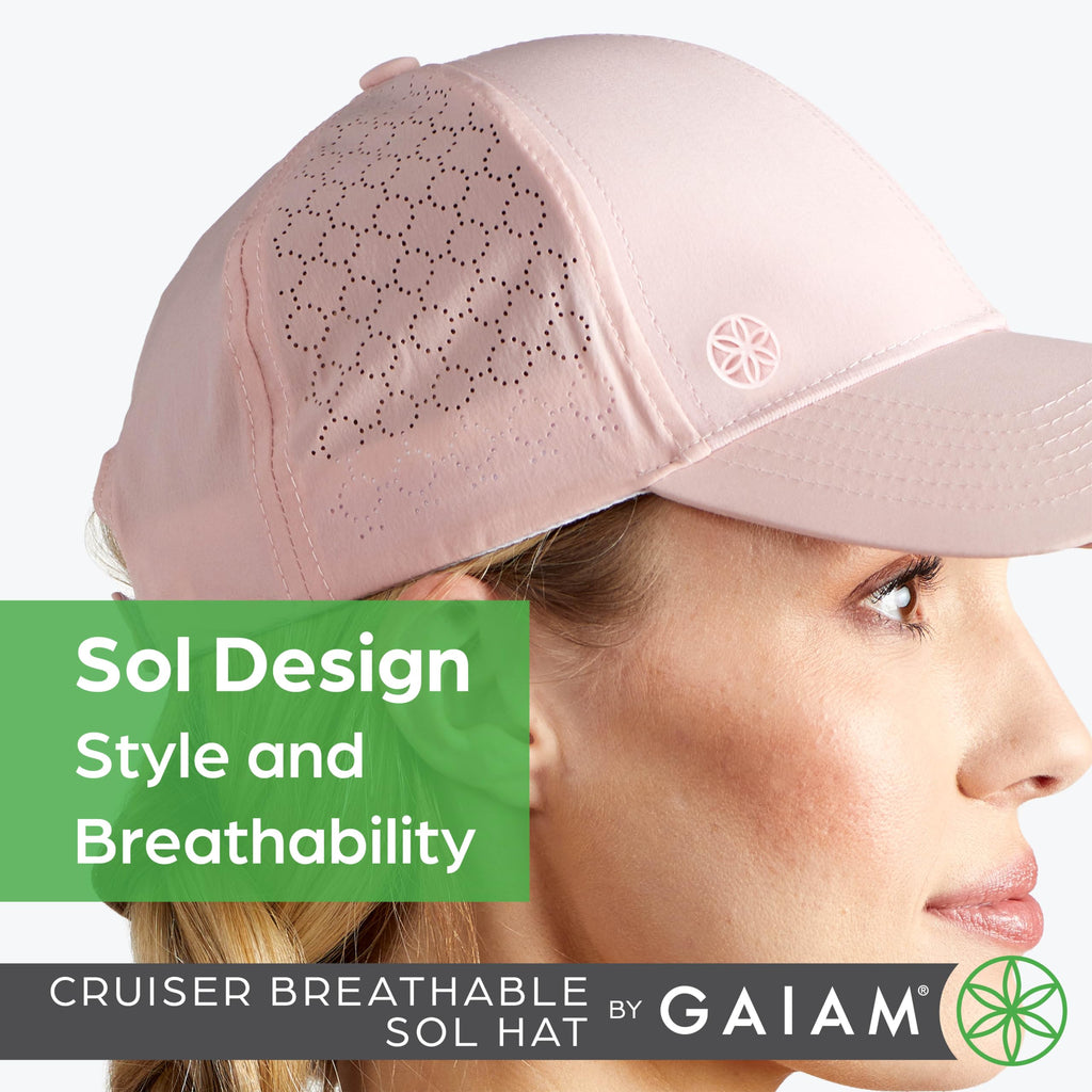 Pink Baseball Cap - Cute Womens Baseball Cap with Breathable, Sweat-Wicking Sol Design for Summer Heat, Trendy Baseball Caps for Women with Ponytail Holder & Premade Bill for Built-In SPF, Blush