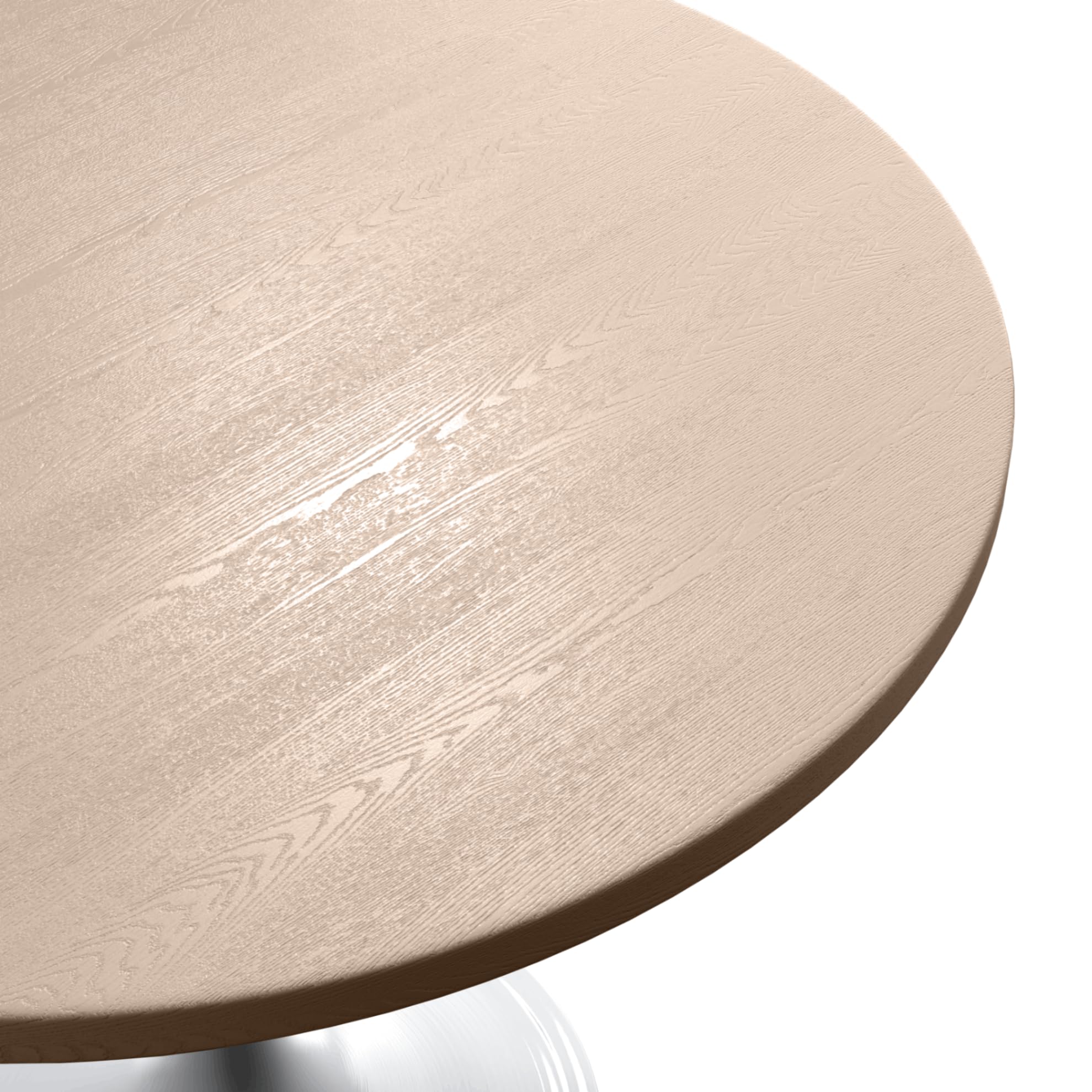 Verve Mid-Century Modern 36 Inch Round Dining Table, MDF Wood Tabletop with White Steel Pedestal Base, Contemporary Kitchen & Dining Room Table, for Small Spaces (Light Natural)