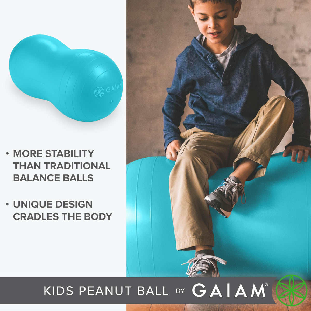 Kids Peanut Ball Chair, Flexible Seating for Classroom (Blue)