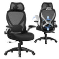 X100 Ergonomic Mesh Office Chair, Big and Tall Hone Desk Chair with 5D Flip-Up Arms, Adjustable 3D Lumbar Support,Gaming & Executive Computer Chairs for Long Hours, Padded Seat