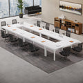 6.5 FT Conference Room Table, 78.74" W x 27.56" D Large Office Conference Table, Modern Seminar Meeting Table Desk for Boardroom, Meeting Room (6, White)