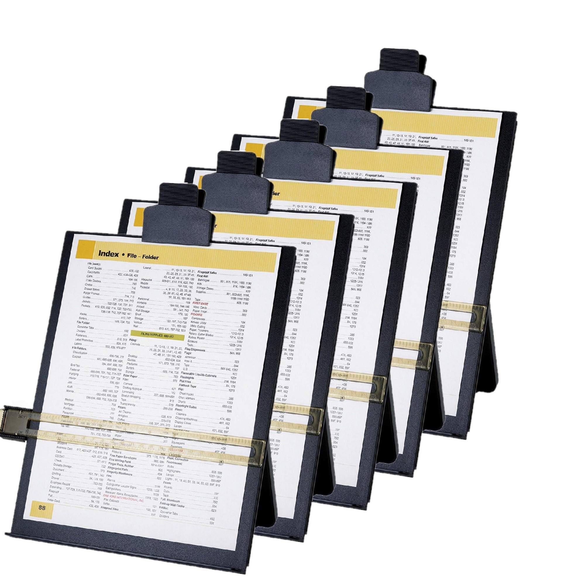 Business Source Easel Document Holders, Adjustable, 10-3/8 x 2-1/4 x 12-1/2 Inches, Black