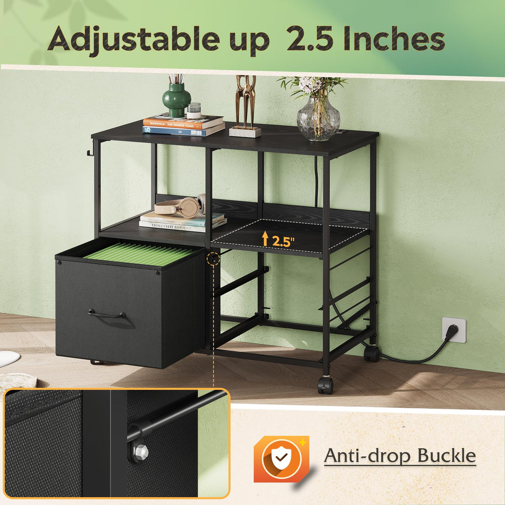 3 Drawer Mobile File Cabinet with Storage Shelf