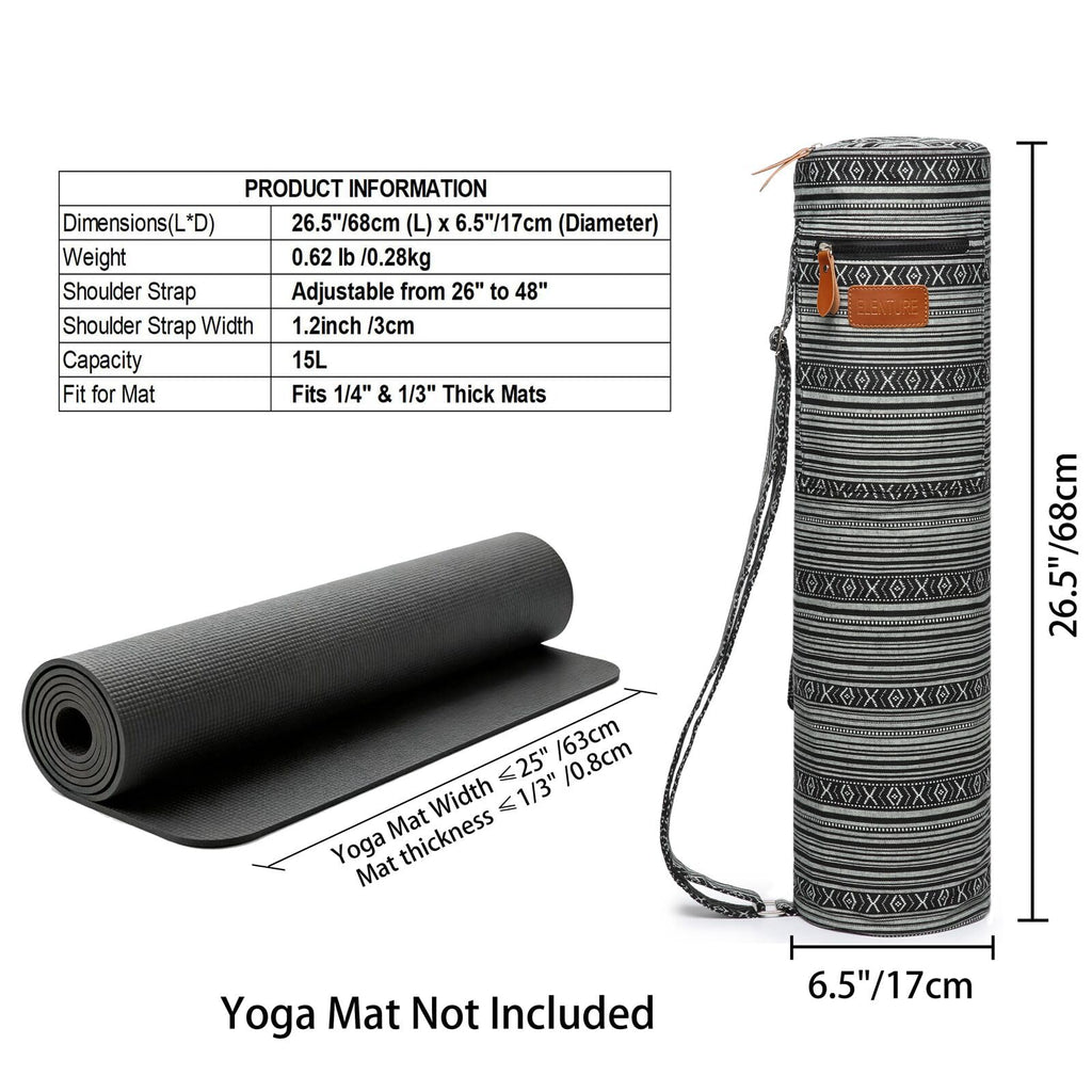Yoga Mat Bag for Women & Men, Full-Zip Canvas