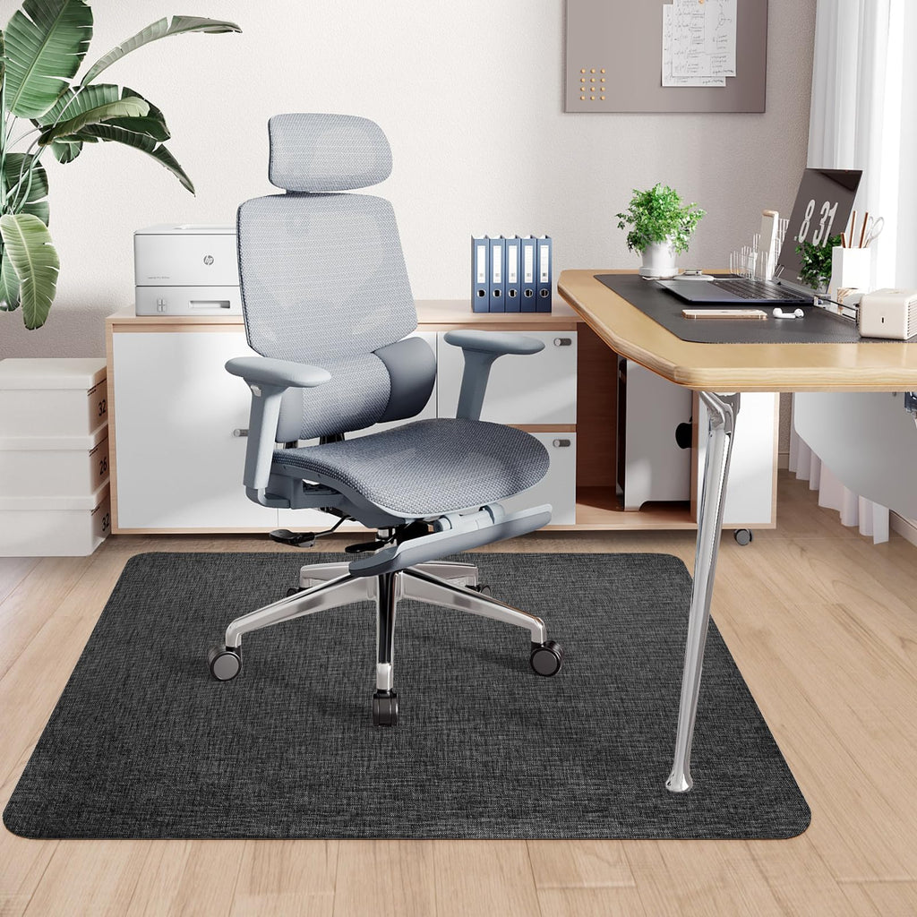 Office Chair Mat for Hardwood & Tile Floor,Computer Gaming Chair Mat for Rolling Chairs Non-Curve, Anti-Slip, Heavy Duty Floor Protector for Home Office,Black (36" x 48")
