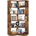 Corner Book Shelf, 6-Shelf L Shaped Corner Bookshelf with Baffle
