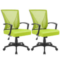 (2, Cyan) Office Chair Ergonomic Computer Desk Mesh Chair Mid Back Swivel Lumbar Support with Armrest