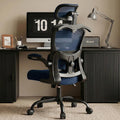 Office Chair Ergonomic Desk Chairs with Adjustable Lumbar Support& Headrest Hanger, High Back Breathable Mesh Chair with Wheels, Rolling Swivel Comfy Task Computer Chair for Home Work Gaming