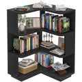 Corner Book Shelf, 4-Shelf L Shaped Corner Bookshelf with Baffle