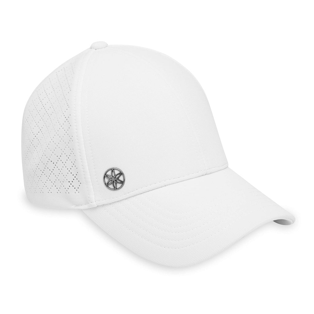 Wander Breathable Geo Hat - Cute Women's Baseball for Summer, Lightweight, Adjustable Strap, Moisture-Absorbing Sweatband Running & Hiking, 6-Panel Sporty White Ball Cap Women,